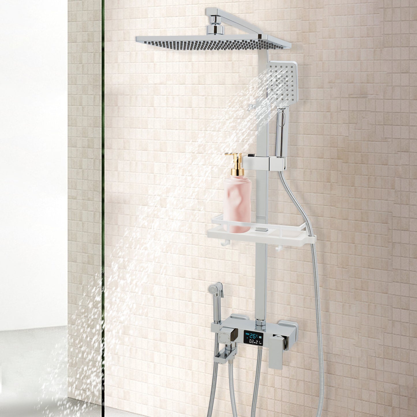 Four Water Outlet Modes Comfortable Shower Adjustable Height Range High Practicability Build to Last Shower System