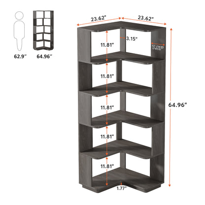 Boekenkast – Boekenrek – Opbergkast – Wandkast – Vakkenkast – Industrieel Design – 164,85 cm Hoog – Antitip Veiligheid