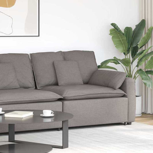 Bankstel – Hoekbank – Slaapbank – 3-Zitsbank – Loveseat – Modulaire Taupe Bank – Corduroy Stof – Comfortabele Kussens – Duurzaam Frame