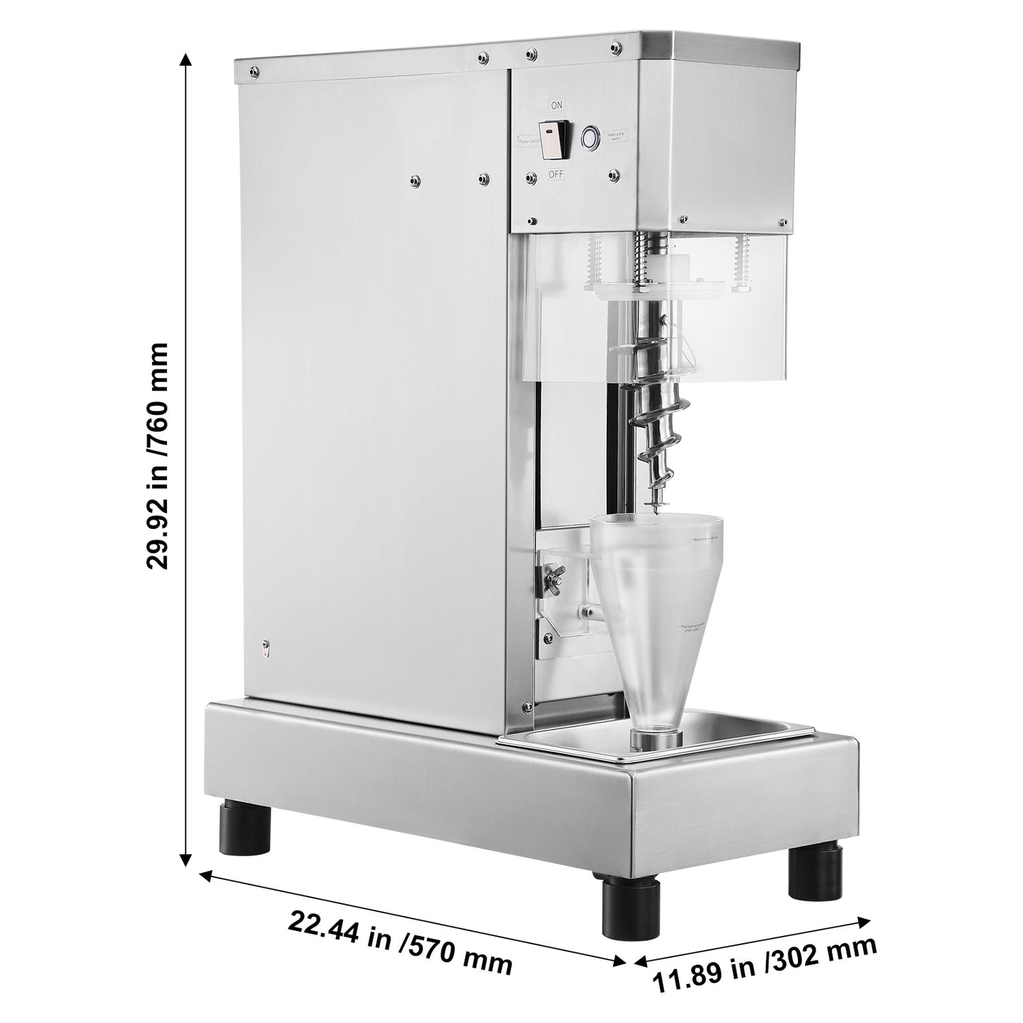 IJsblender – Milkshakemixer – Smoothiemaker – IJsjesmaker – Frozen Yogurt Mixer – Roestvrij Staal 304 – 750W Motor – 2 x 5 Liter Mengbekers