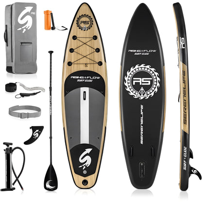 Inflatable Paddleboard – SUP Board – Opblaasbaar Board – Stand Up Paddle – SUP Surfboard – Lichtgewicht PVC – Antislip Deklaag – Compleet Met Peddel en Pomp – 320x81x15 cm – Draagtas Inclusief