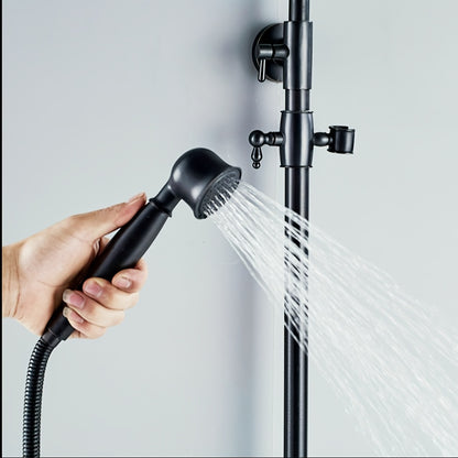 Regendouche – Doucheset – Douchearmatuur – Douchescherm – Douchekop – Zwart – Retro Antiek Design – Inclusief Regendouche en Handdouche