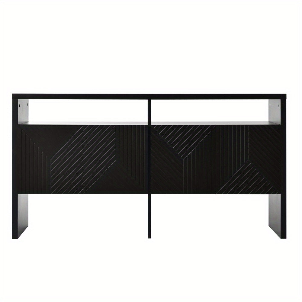 Dressoir – Ladekast – Buffetkast – Opbergkast – Kast – Modern – Hardhouten Frame – 140x75x35 cm