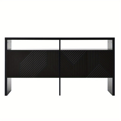 Dressoir – Ladekast – Buffetkast – Opbergkast – Kast – Modern – Hardhouten Frame – 140x75x35 cm