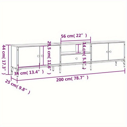 tv meubel – tv kast – televisiekast – tv meubelen – mediakast – Sonoma grijs – MDF houtmateriaal – 200x25x44 cm – ruime lade