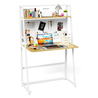 Compacte Bureau Tafel – 138 x 80 x 40 cm – Staand Bureau met Elegant Ontwerp en Natuurlijke Houtafwerking – Eenvoudig te Monteren – Perfect voor Kantoor, Woonkamer of Slaapkamer