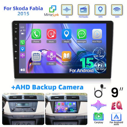 Car Radio – Autoradio – Multimedia Systeem – InCar Navigation – Dashboard Unit – 9-Inch Touchscreen – 4GB RAM 128GB Opslag – Draadloos CarPlay & Android Auto