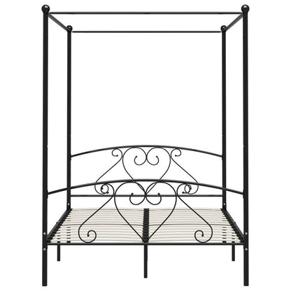 Ledikant – Babybed – Kinderbed – Meegroeibed – Peuterbed – Zwart Metaal – 160x200 cm – Stevig & Tijdloos Design