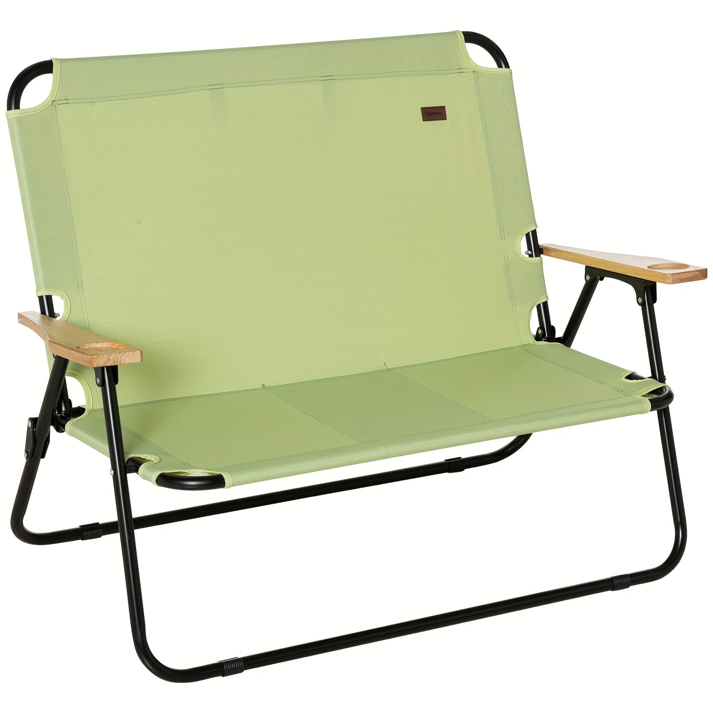 Outdoor Double Folding Camping Chair, Portable Garden Chair, Director Chair, Folding Chair with Cup Holder, Suitable for Outdoor Picnic, Hiking, Etc. Loading 160kg, Light Green, Hiking Gear, Picnic Chair, Spacesaving Chair, S