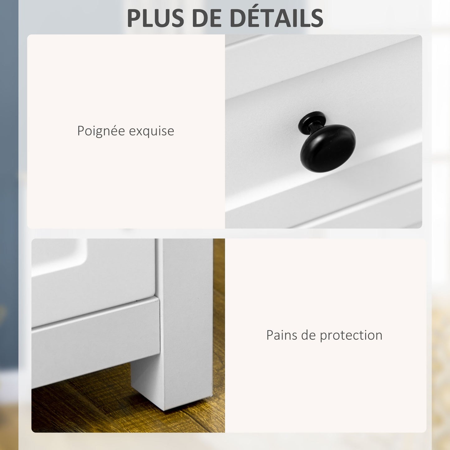 Dressoir – Opbergkast – Sideboard – Buffetkast – Ladekast – 2 Deuren & 2 Laden – Verstelbare Plank – 100x40x85 cm – Wit Houtlook