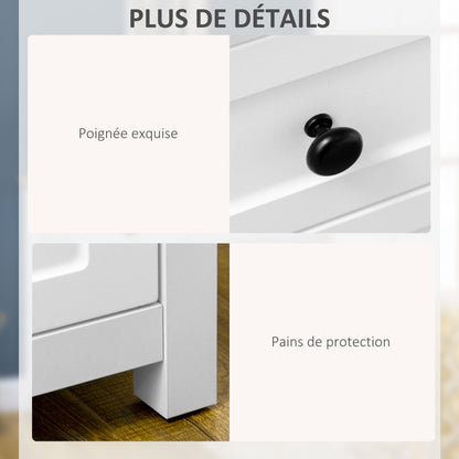 Dressoir – Opbergkast – Sideboard – Buffetkast – Ladekast – 2 Deuren & 2 Laden – Verstelbare Plank – 100x40x85 cm – Wit Houtlook
