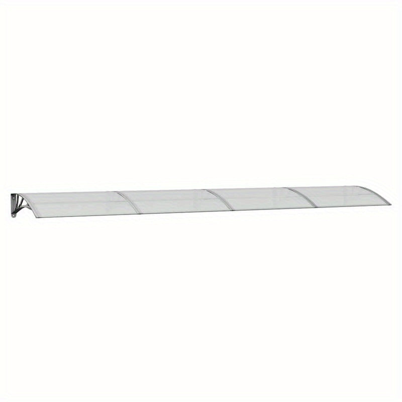 Doorluifel – Overkapping – Zonwering – Regenluifel – Voordeurbescherming – Grijs Transparant – Polycarbonaat – 400 x 75 cm – Weerbestendig & Lichtdoorlatend