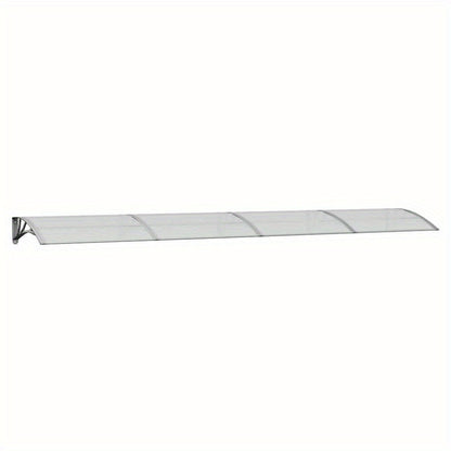 Doorluifel – Overkapping – Zonwering – Regenluifel – Voordeurbescherming – Grijs Transparant – Polycarbonaat – 400 x 75 cm – Weerbestendig & Lichtdoorlatend