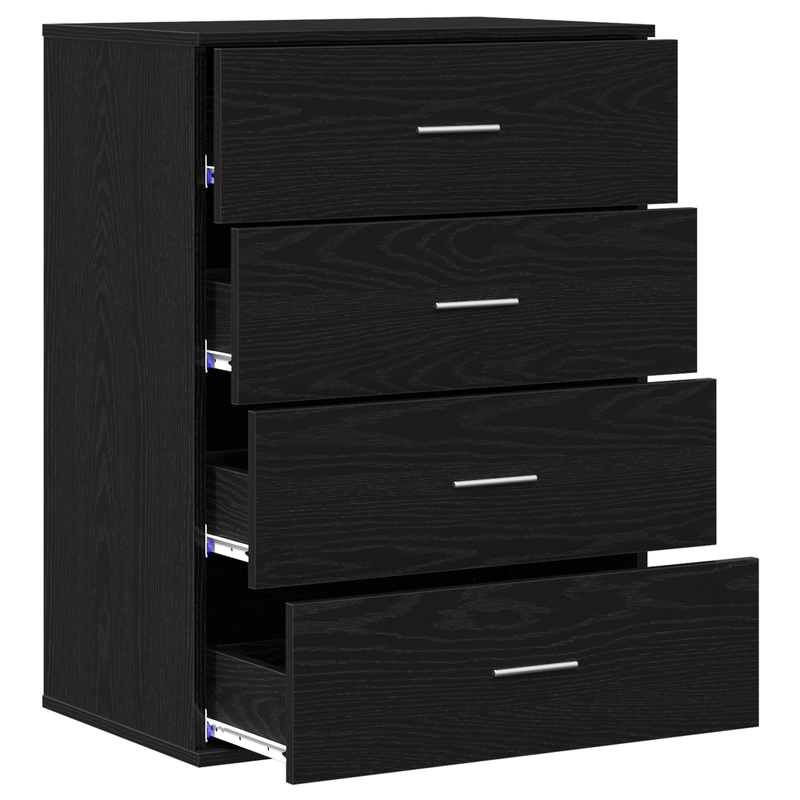 Sideboard met lade Zwart eikenwood 60 x 39 x 80cm Edited wood Practical and removable