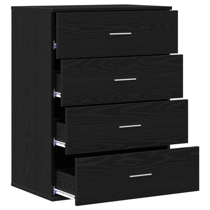 Sideboard met lade Zwart eikenwood 60 x 39 x 80cm Edited wood Practical and removable