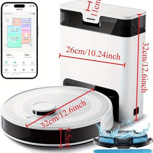 LEFANT M2 Pro Robot Vacuum Cleaner & Mop - 45-Day Auto Cleaning, 190° PSD Obstacle Avoidance, 5500Pa Suction Power, 140 Min Runtime, WiFi/Apple/Alexa App & Alexa Control, Multi-Layer Map Drawing, 2.5H Battery, 50dB Quiet, Mo