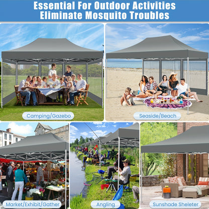 Pop-Up Tent – Vouwtent – Partytent – Pavillon – Schaduwdoek – Wit – 3x4,5 Meter – Ademend Muskietengaas – Waterafstotend Oxford Doek