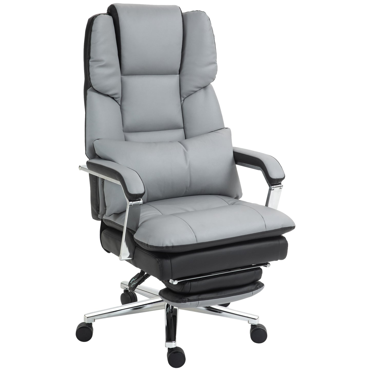 Bureaustoel – Ergonomische Stoel – Office Chair – Kantoorstoel – Computerstoel – Verstelbare Hoogte 123-129 cm – Lichtgrijze Stof Met Zwarte Details