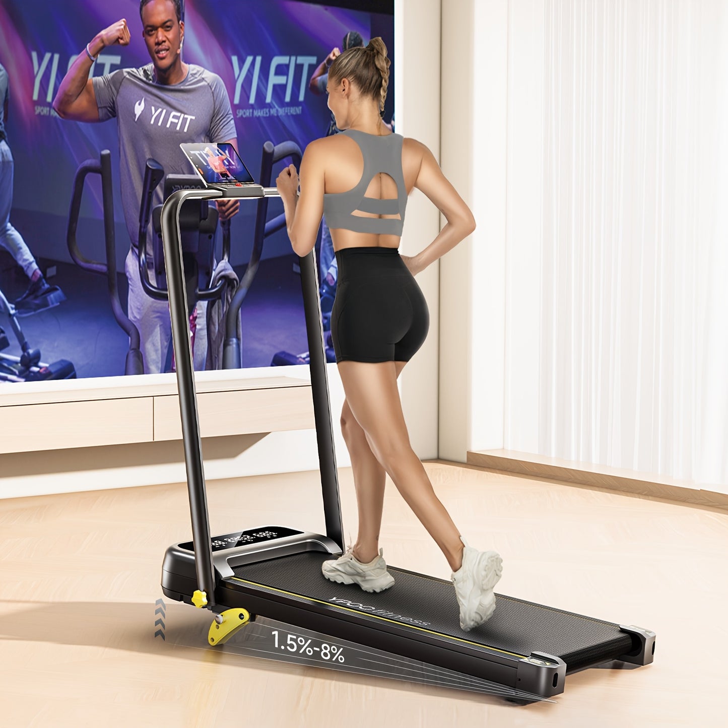 Loopband – Wandelband – Walking Pad – Treadmill – Hometrainer – Inklapbaar – 3 Hellingniveaus – Max. 136 kg Belastbaar