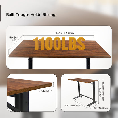 Inklapbare Werkbank – Vouwtafel – Opklapbare Werktafel – Verstelbare Werktafel – Mobiele Werkbank – 49x110 cm – Hoogte Verstelbaar – Gemaakt Van Hout