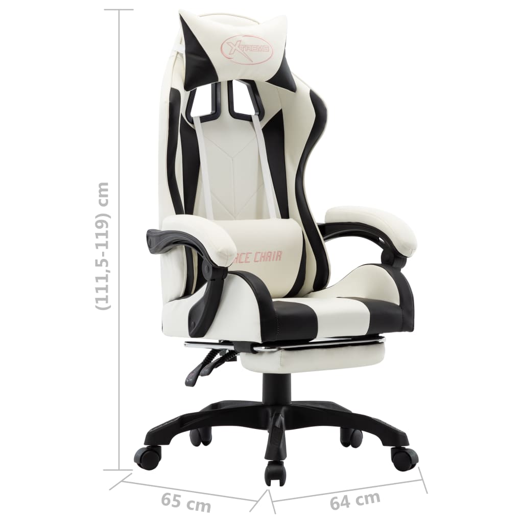 Gamestoel – Gaming Stoel – Game Stoel – Gaming Chair – Racestoel – Verstelbaar – Kunstleer – Inklapbare Voetensteun – 360° Draaibaar