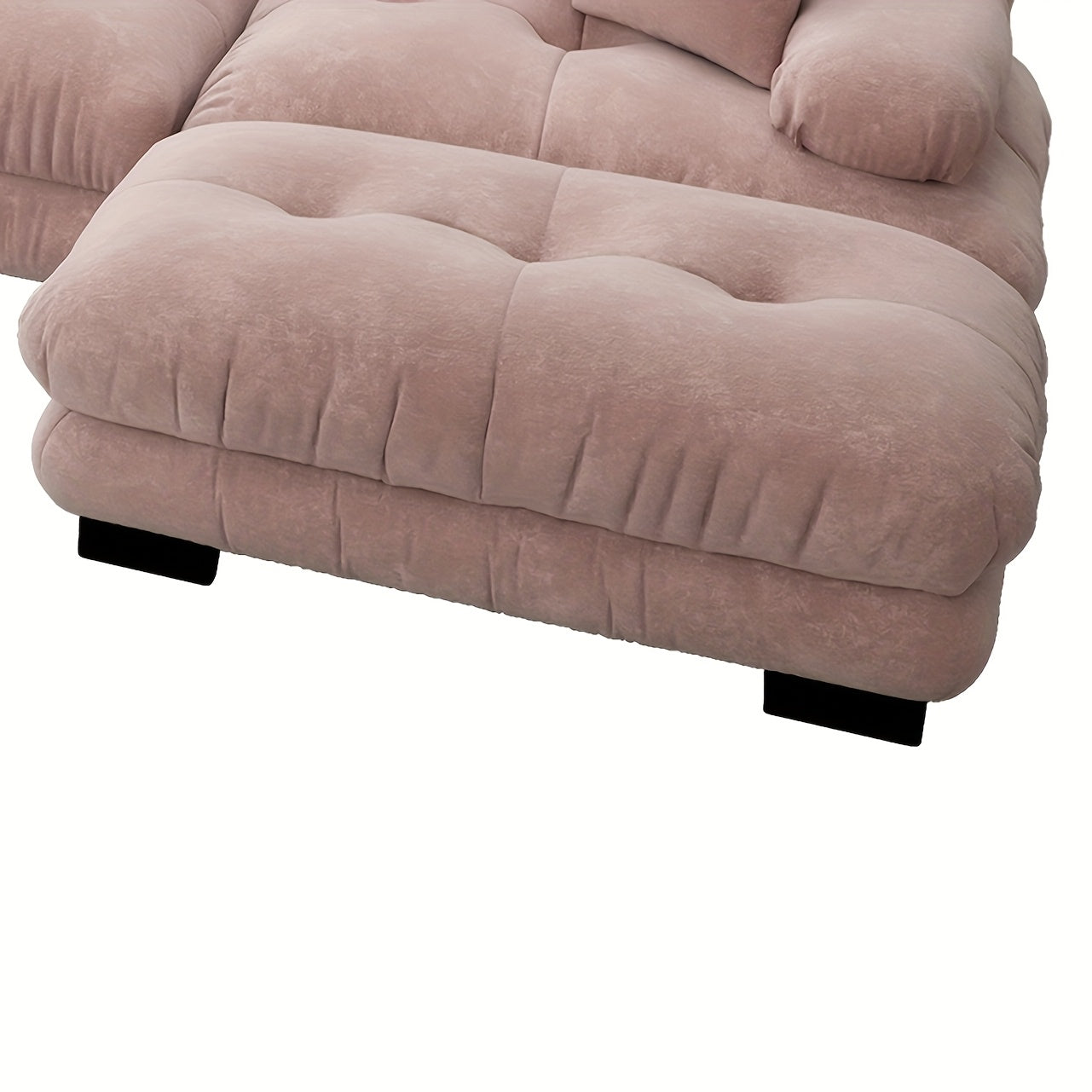 Hoekbank – Hoeksalon – Zithoek – Loungebank – Voetbank – Chenille – Katoen Vulling – Lichtgoud – Zacht & Compact