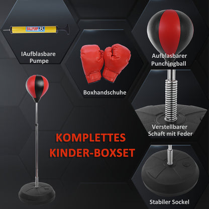 Bokshandschoenen – Kickbokshandschoenen – Vechtsporthandschoenen – Trainingshandschoenen – Boxing Gloves – Verstelbare Hoogte 125-145 cm – Duurzaam Oxford-materiaal – Inclusief Handschoenen