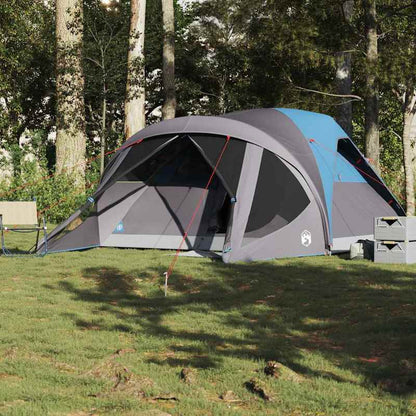 Speeltent – Kindertent – Speelhuisje – Kampeertent – Familietent – Voor 6 Personen – Waterafstotend Polyester – Stevige Glasvezelstokken – Blauw