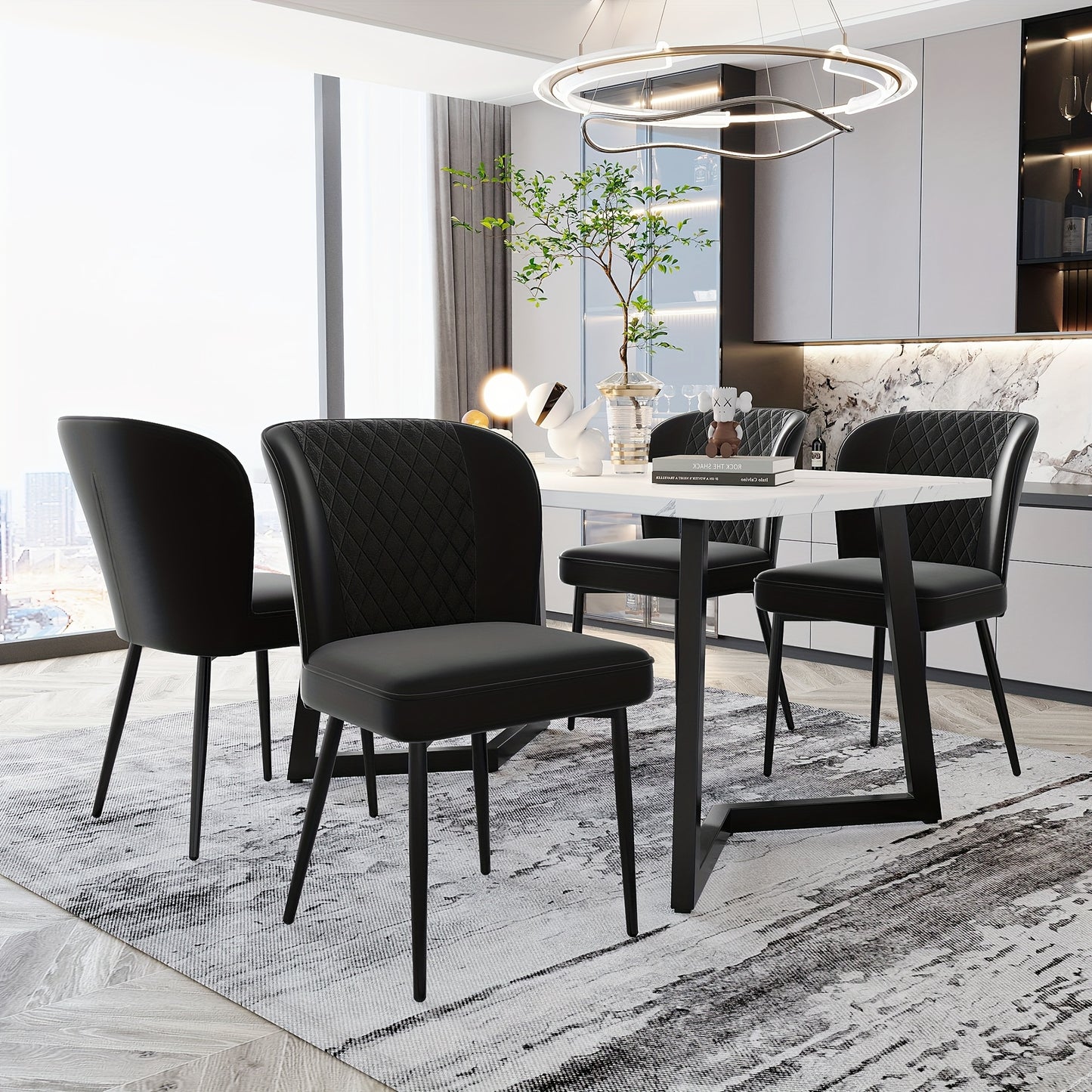 Eettafel Set – Eethoek – Keukentafel – Eetkamer Set – Stoelenset – Compact Rond MDF Tafelblad – Gouden Metalen Tafelpoten – Velvet Gestoffeerde Stoelen – Geschikt Voor 2 Personen