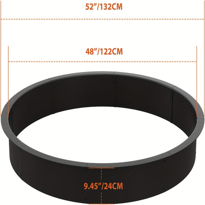 Vuurkorfring – Vuurkorfring – Vuurring – Tuinvuurring – Kampvuurring – 122 cm Diameter – Carbon Staal Met Roestwerende Coating – Eenvoudige Montage Zonder Gereedschap