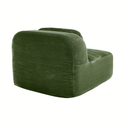 Fauteuil – Zitzak – Relaxstoel – Lounge Chair – Groene Bekleding – Compact Armlos Ontwerp – Comfortabele Kussens