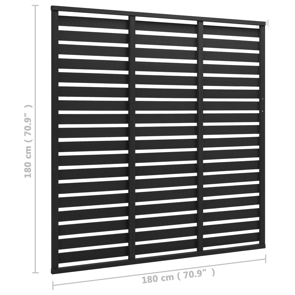 Schuttingpaneel – Tuinscherm – Tuinafscheiding – Hekpaneel – Tuinschutting – Hout-Kunststofcomposiet – 180x180 cm – Onderhoudsvriendelijk – Weerbestendig - Zwart