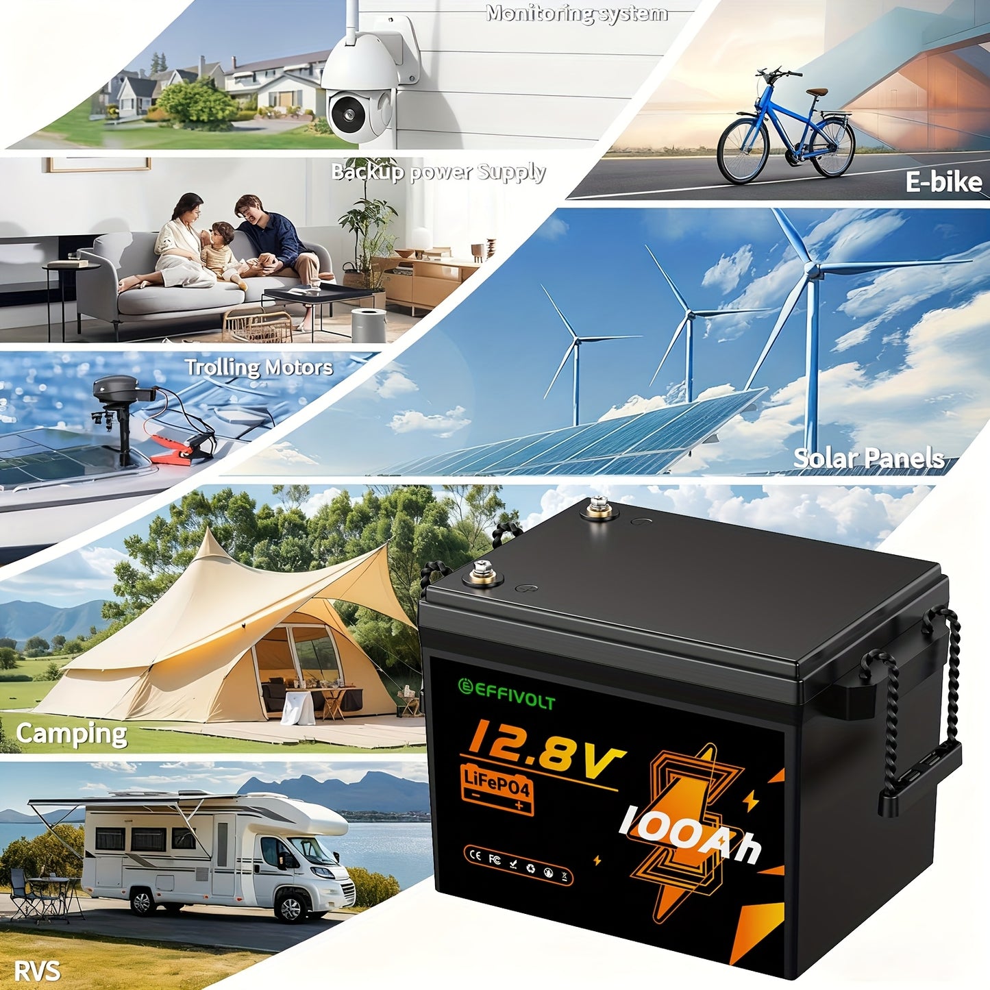 Lithium Accu – LiFePO4 Batterij – Bootaccu – Camperaccu – Trolling Motor Accu – 12V 100Ah – 1280Wh Capaciteit – Ingebouwde 100A BMS Veiligheid
