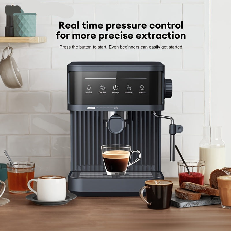 Espressomachine – Koffiezetapparaat – Latte Machine – Cappuccino Maker – Koffiemachine Zwart – 20 Bar Druk – Melkschuimer & 1,8L Waterreservoir