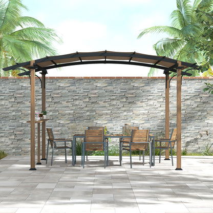 Pergola – Tuinoverkapping – Prieel – Terrasoverkapping – Schaduwdoek – Aluminium Frame – Gecoat Dakdoek Met UV Bescherming – Afmeting 406x260x239 cm