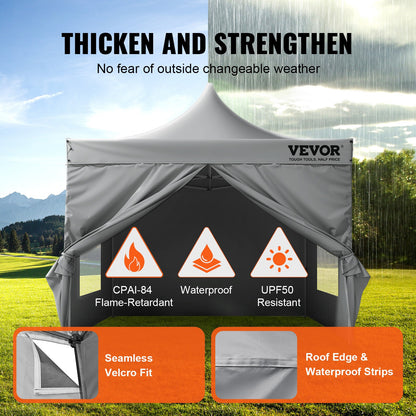 Pop-up Gazebo – Opvouwbare Tent – Buitenoverkapping – Partytent – Tuinkamer – Verstelbare Hoogte – Waterafstotende 500D PU Coating