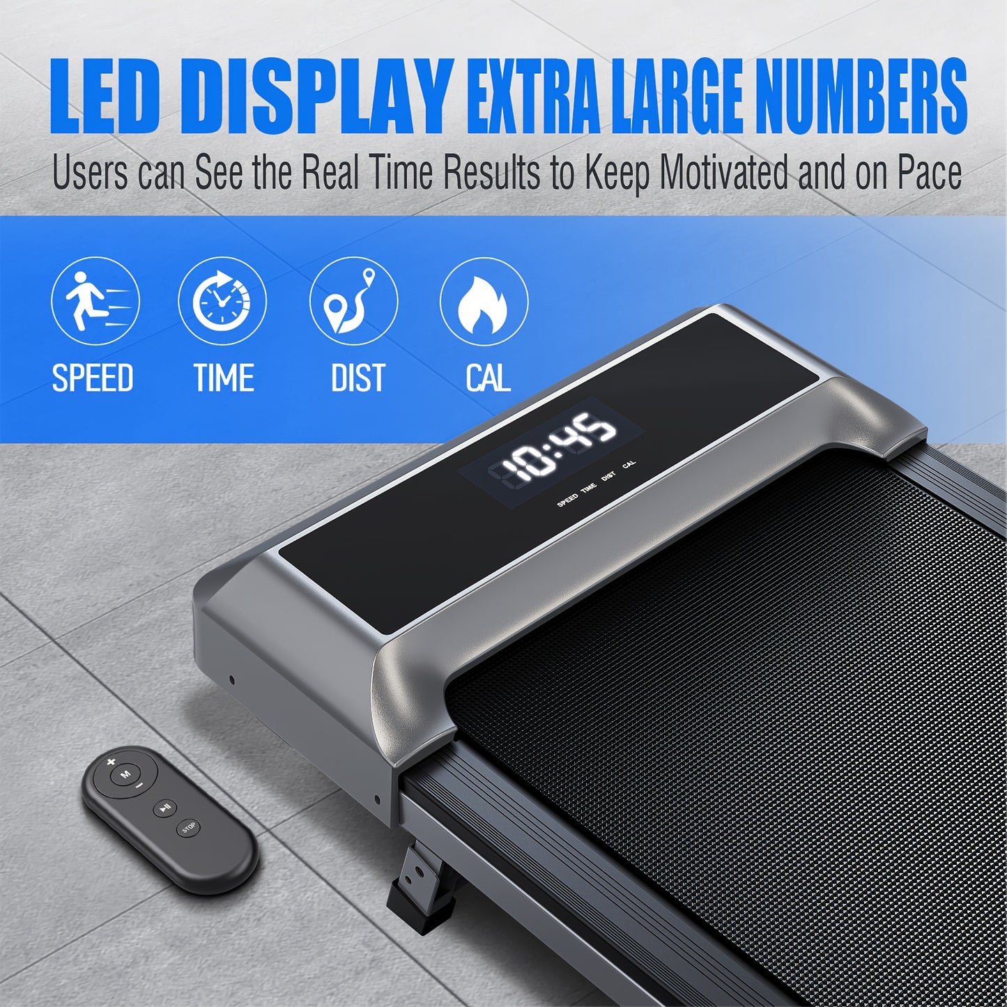 Wandelband – Loopband – Loopmachine – Compacte Wandelmachine – Draadloze Afstandsbediening – Stevig Stalen Frame - QUORE