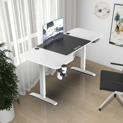 Bureau Elektrisch Verstelbaar – Zit Sta Bureau – Werkplek Meubel – Stevig Tafel – Verstelbare Werktafel – Met Geheugenfunctie – 160x75 cm Aluminium Frame – Draagkracht 80 kg