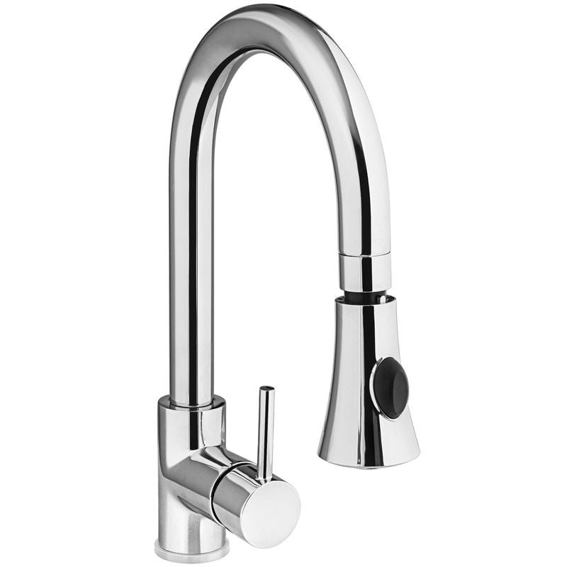 Keukenkraan – Mengkraan – Spoelkraan – Uitloopkraan – Mengkraan Keuken – Roestvrij Staal – Draaibare Uitloop 190 mm – Hoogte 370 mm
