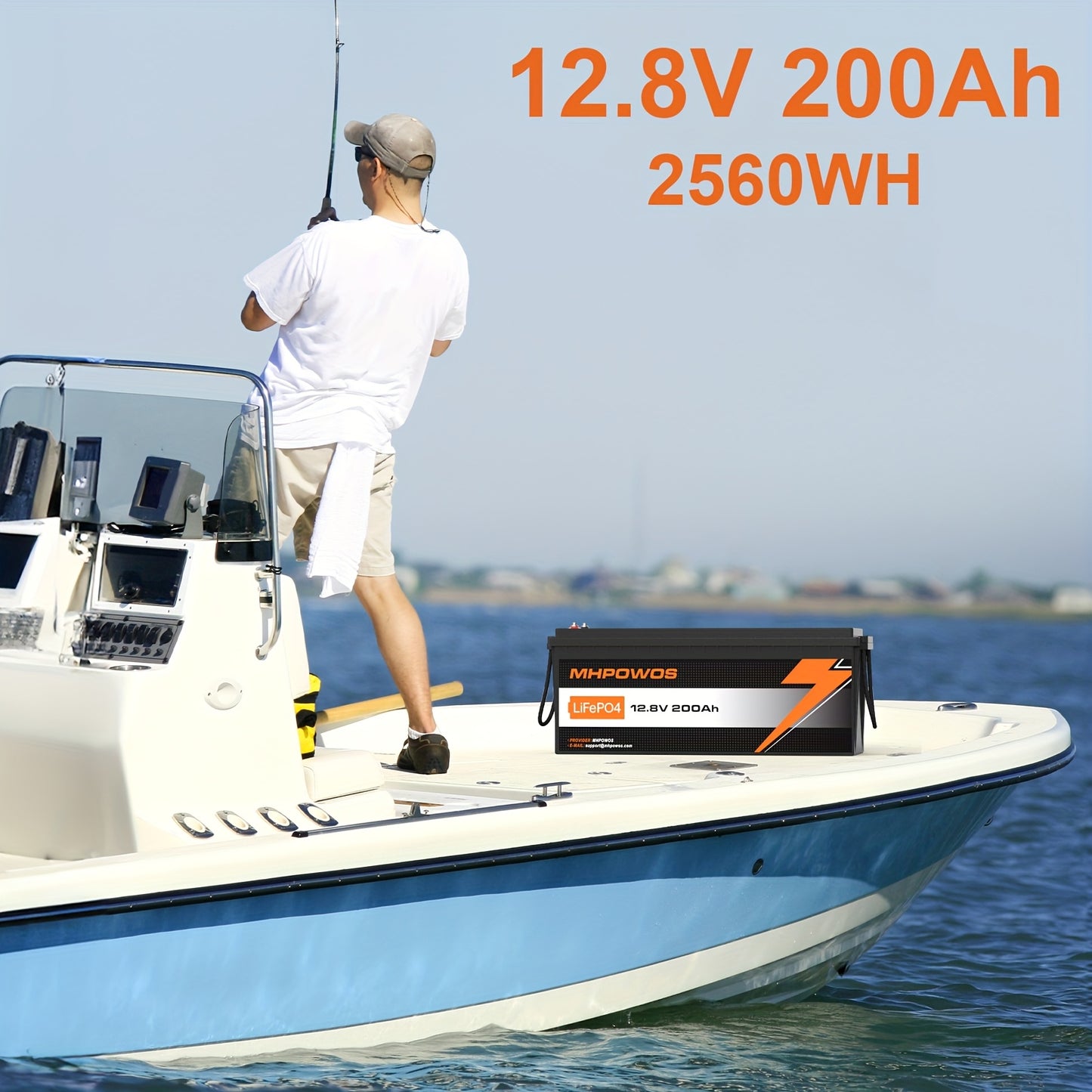 Lithium accu – Lithium ijzerfosfaat accu – AGM accu – Bootaccu – Camperaccu – 12,8V 200Ah – Hoog vermogen 2560Wh – 6000+ laadcycli met beveiliging tegen overladen en diepontlading