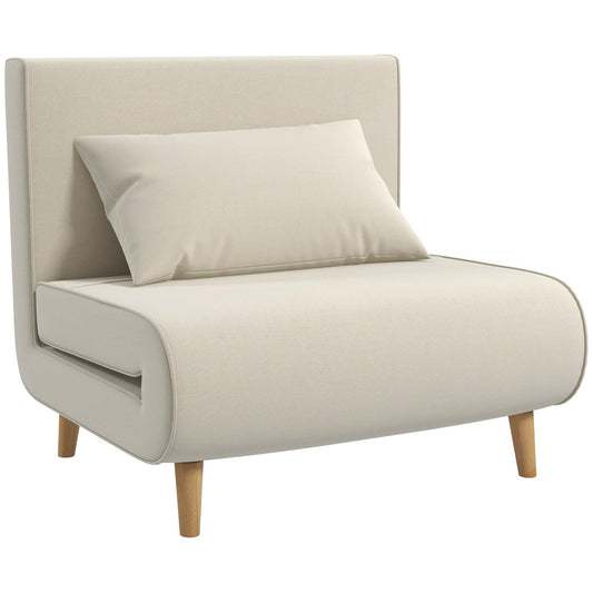 Slaapbank – Bedbank – Sofa – Slaapstoel – 2-in-1 Design – Verstelbare Rugleuning – Scandinavisch – Linnenlook – 94x78x80 cm – 350 kg Draagkracht
