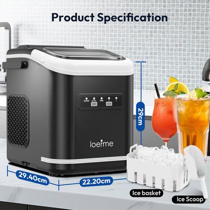 IJsmachine – IJsmaker – Mini IJsblokjesmaker – Zelfreinigend – Compact – 1,4L Capaciteit – Maakt 9 IJsblokjes in 6 Minuten – Draagbaar Met Handvat