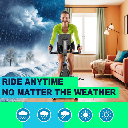 1 VOWVIT Exercise Bike with 300 Watt Resistance Torque | 4-Way Fully Adjustable Ergometer, Home Trainer Bicycle, Indoor Fitness Bike with RPM Display, Large Tablet Holder, 150 kg Load Capacity, Stainless Steel, Magnetic Resis