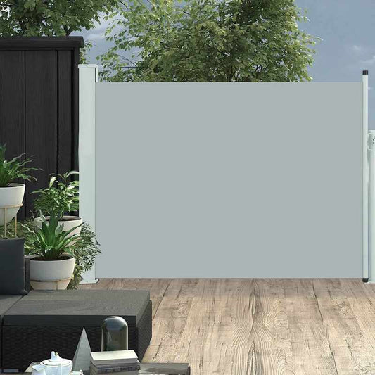 Zijluifel – Zijscherm – Uittrekbare Luifel – Buitenluifel – Zonnescherm – Verstelbaar Uittrekbaar – Weerbestendig Polyester – 100 x 500 cm Grijs