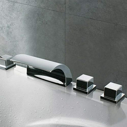 Badkraan – Badmengkraan – Thermostaatkraan – Mengkraan – Douchekraan – Waterval Uitloop – Handdouche – Messing Chroom – 5-Gats Montage
