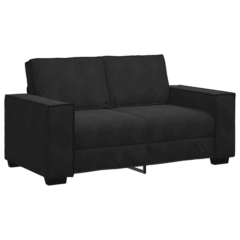 Zwarte Sofa – Bankstel – Loungebank – Zitbank – Velvet Bank – Met 3 Zachte Velvet Kussens – Vlekbestendig – Gemakkelijk Schoon Te Maken