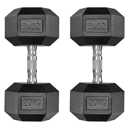 Halters – Dumbbells – Halterset – Gewichten – Verstelbare Dumbbells – 2x 10 kg – Gietijzer Met Antislip Coating – Ergonomische Handvatten