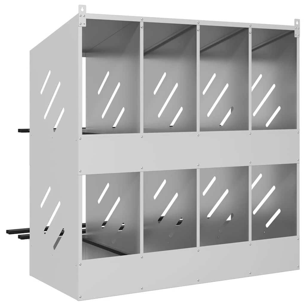 Kippennestbox – Nestkast – Legnest – Kipnest – Nestbak – 8 Compartimenten – Gegalvaniseerd Staal