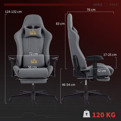 Gamingstoel – Gamestoel – Bureaustoel – Gaming Chair – Ergonomische Stoel – 3D Verstelbare Armleuningen – Verstelbare Lendensteun – 360° Draaibaar – Donkergrijs