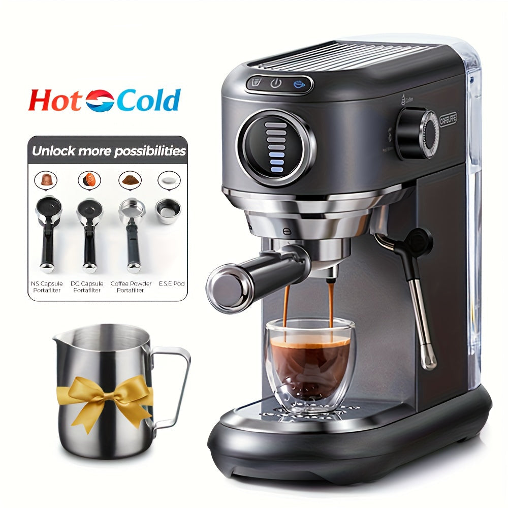 Espressomachine – Koffiemachine – Pistonmachine – Cappuccinomachine – Mini Koffiezetapparaat – 19 Bar Pompdruk – Afneembare 1,1L Watertank